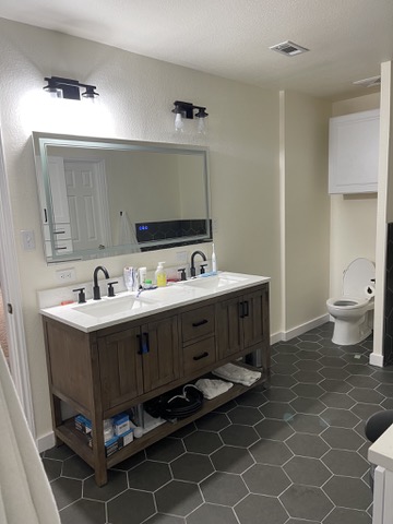 Bathroom remodeling - Cabinets, Floor Tiles