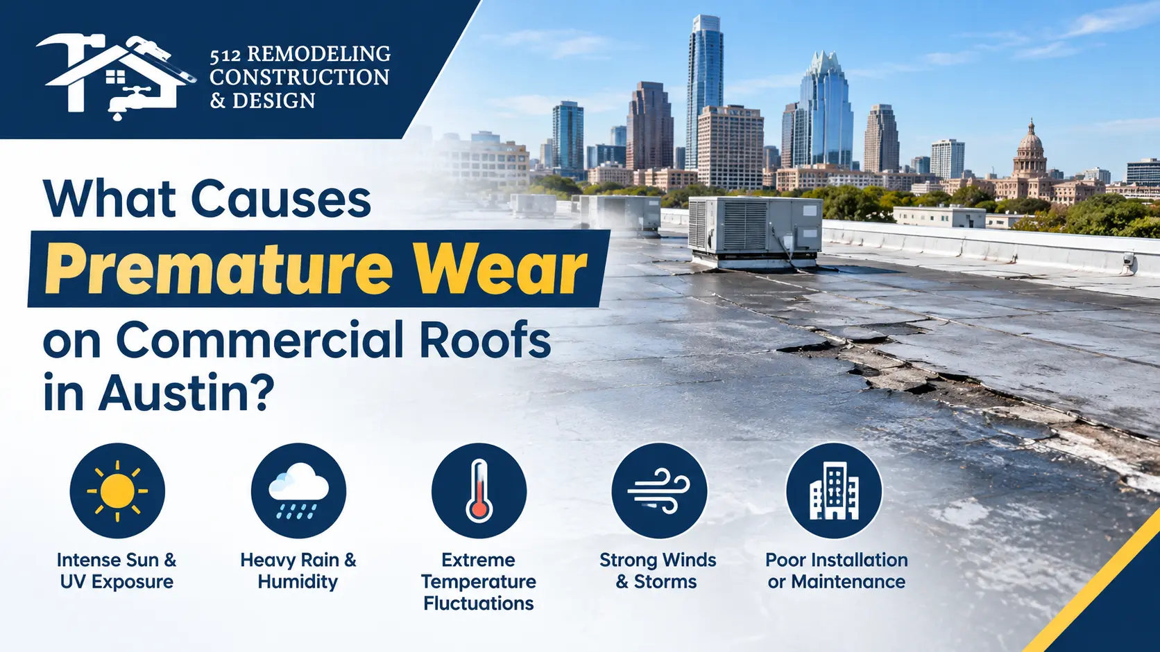 Commercial Roof Wear in Austin