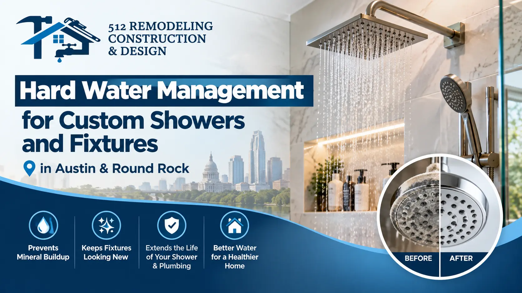 Hard Water Management for Custom Showers